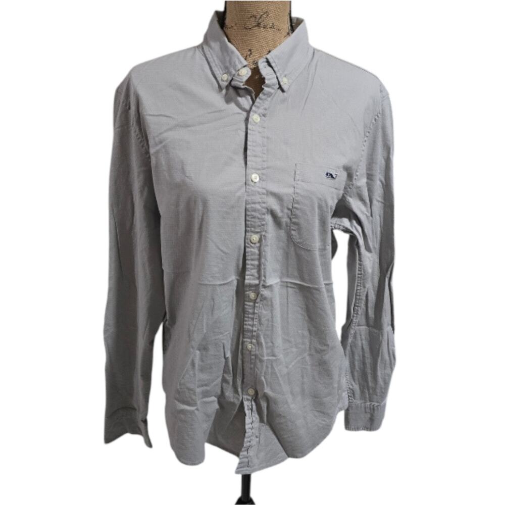 Vineyard Vines Light Gray Slim Fit‎ Tucker Shake Button-Down Shirt Size Medium
